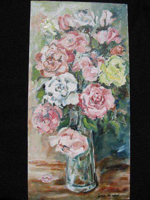 "Pink Roses" 300 x 600mm by IRMA DE WAAL
