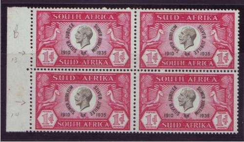 Union GV Jubilee Block - with 'Cleft Skull' & 'Elongated '1' of '1910' Varieties