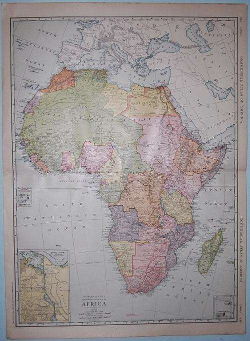 Map of Africa 1910 - Original, large and very beautiful