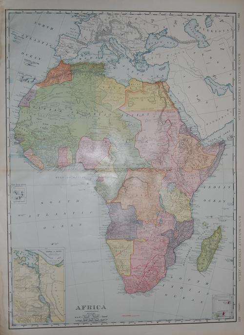 Map of Africa 1911 - Original, large and very beautiful