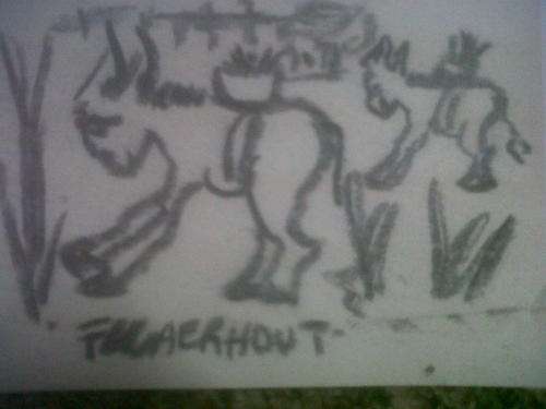 Frans Claerhout, Two Donkeys, 100x150mm, Authenticated by Keith Johns, Original signature
