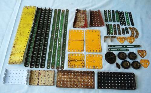 50 PIECES OF ASSORTED MECCANO-GOOD CONDITION