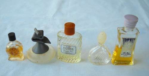 5 X MINATURE PERFUME BOTTLES-VERY GOOD CONDITION