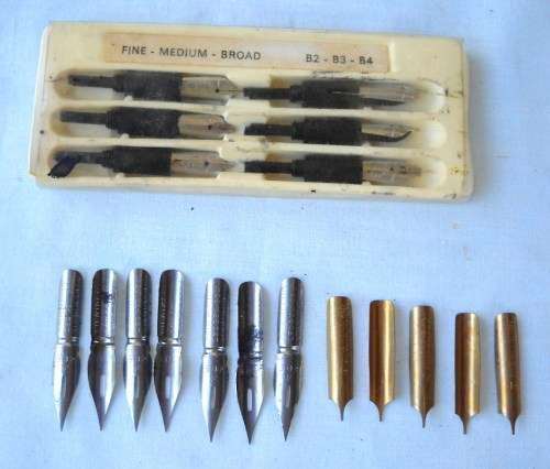 SELECTION OF 18 X PIECES VINTAGE FOUNTAIN PEN NIBS-VERY GOOD CONDITION