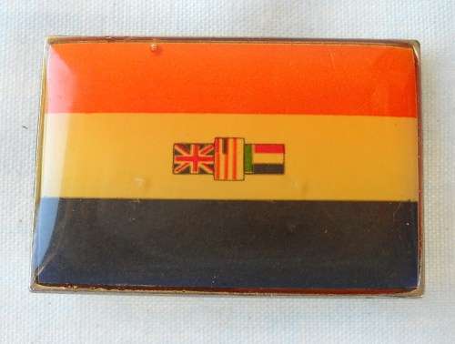 OLD SOUTH AFRICAN FLAG-METAL AND ENAMEL LAPEL PIN-1928-1994-VERY GOOD CONDITION