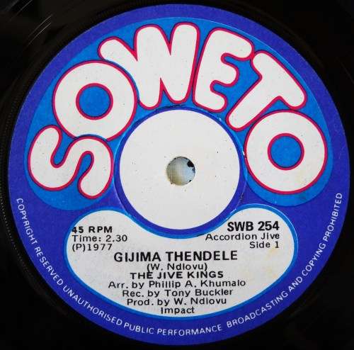 THE JIVE KINGS - GIJIMA THENDELE / HOWICK STATION - 7 SINGLE 45 - SOUTH AFRICA - EXC UNPLAYED