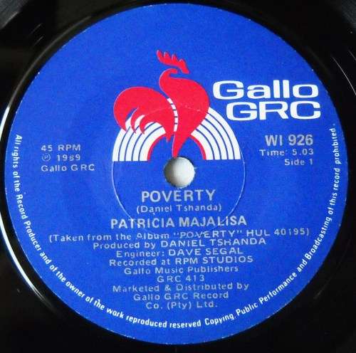 PATRICIA MAJALISA - POVERTY / ROVHAVHONA - 7 SINGLE 45 - SOUTH AFRICA - EXC UNPLAYED