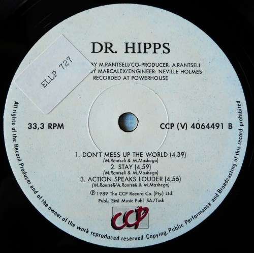 DR. HIPPS - SELF-TITLED - LP - SOUTH AFRICA - EXC UNPLAYED / VG+