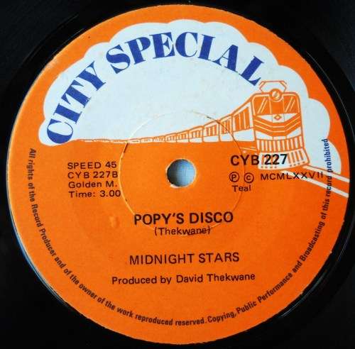 MIDNIGHT STARS - THOKOZA HIGHWAY / POPY'S DISCO - 7 SINGLE 45 - SOUTH AFRICA - EXC UNPLAYED