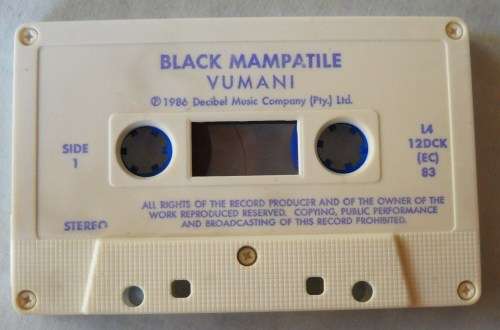 VUMANI - BLACK MAMPATILE - MAXI - CASSETTE TAPE -SOUTH AFRICA - VG - MEGA RARE