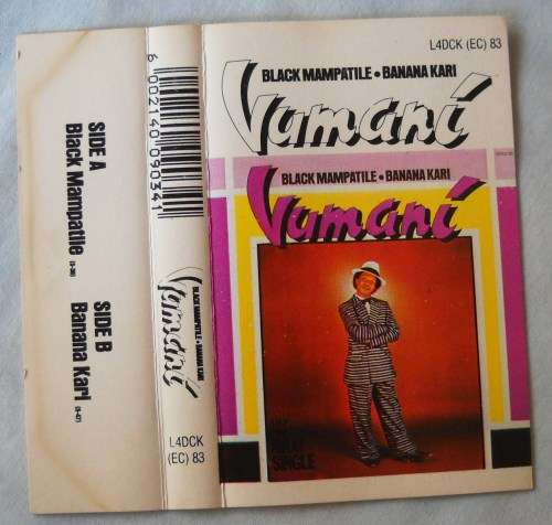 VUMANI - BLACK MAMPATILE - MAXI - CASSETTE TAPE -SOUTH AFRICA - VG - MEGA RARE