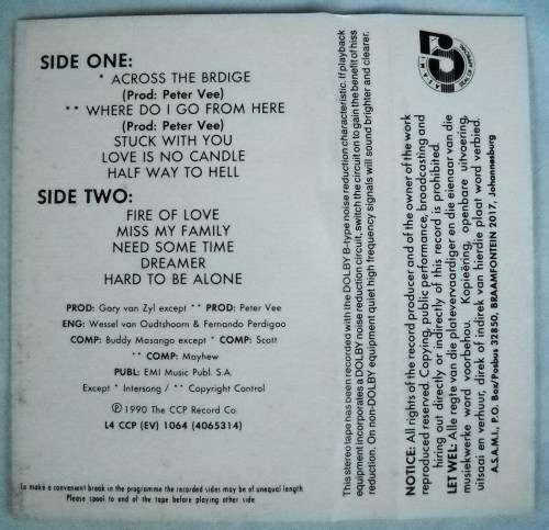 BUDDY MASANGO - THE BRIDGE - CASSETTE TAPE - SOUTH AFRICA - EXC - RARE