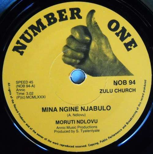MORUTI NDLOVU - MINA NGINE NJABULO / NGI KHULU LEKILE - 7 SINGLE 45 - SOUTH AFRICA - EXC UNPLAYED