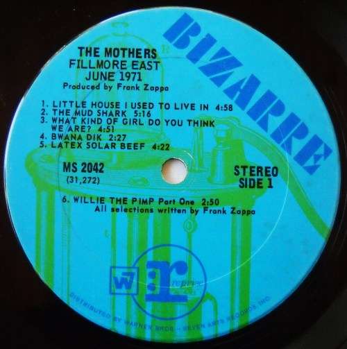 FRANK ZAPPA / THE MOTHERS - FILLMORE EAST-JUNE 1971 - LP - USA - VG+ / EXC