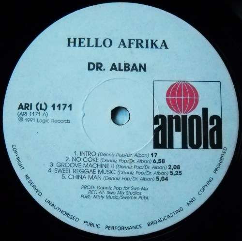 DR. ALBAN - HELLO AFRIKA (THE ALBUM) - LP - SOUTH AFRICA - EXC / EXC