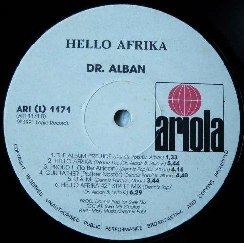 DR. ALBAN - HELLO AFRIKA (THE ALBUM) - LP - SOUTH AFRICA - EXC / EXC