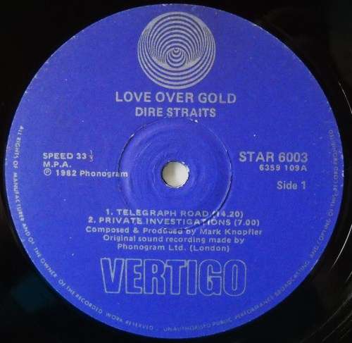DIRE STRAITS - LOVE OVER GOLD - LP - SOUTH AFRICA - EXC / EXC