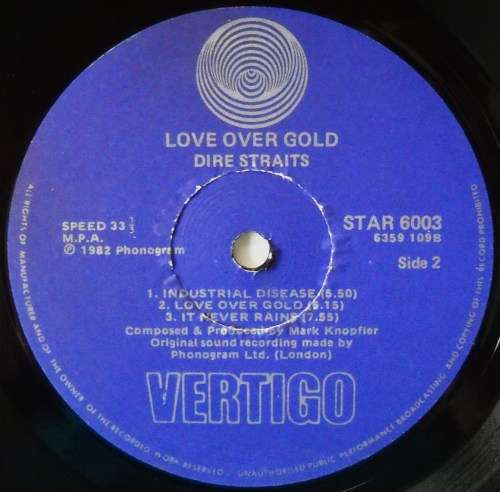 DIRE STRAITS - LOVE OVER GOLD - LP - SOUTH AFRICA - EXC / EXC