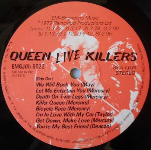 QUEEN - LIVE KILLERS - DBL LP - SOUTH AFRICA - EXC / EXC / G  - WITH COLOUR INNER SLEEVES