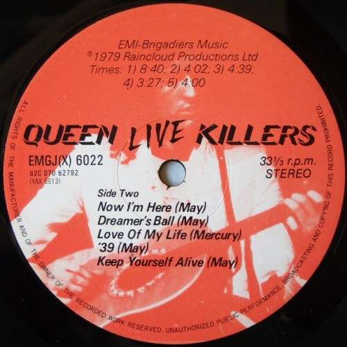 QUEEN - LIVE KILLERS - DBL LP - SOUTH AFRICA - EXC / EXC / G  - WITH COLOUR INNER SLEEVES