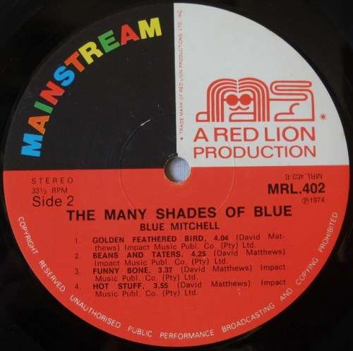 BLUE MITCHELL - MANY SHADES OF BLUE - LP - SOUTH AFRICA - EXC / VG