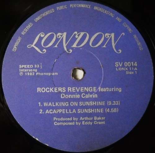 ROCKERS REVENGE - WALKING ON SUNSHINE - 12" MAXI - SOUTH AFRICA - EXC / VG+