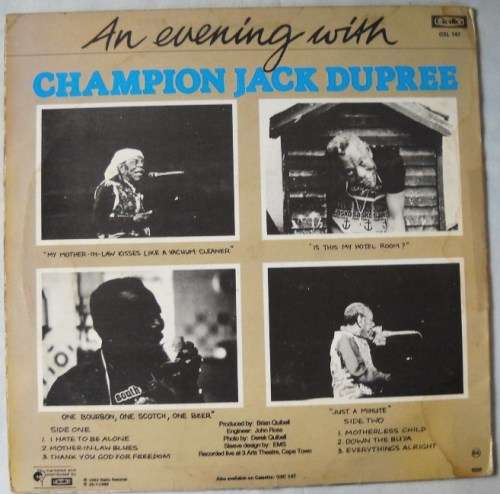 CHAMPION JACK DUPREE - AN EVENING WITH - LP - SOUTH AFRICA - EXC / G