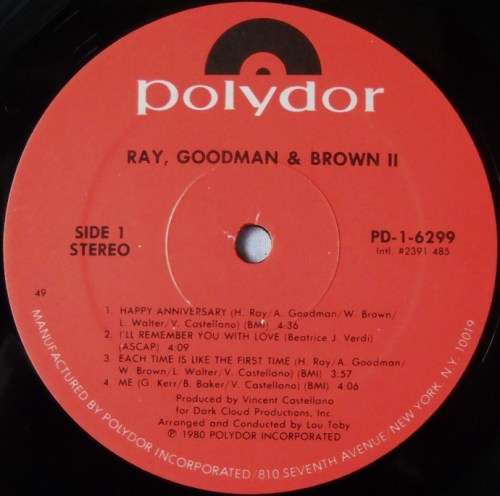 RAY, GOODMAN & BROWN - II - LP - USA - VG / VG  - WITH ORIG. LYRICS INNER SLEEVE