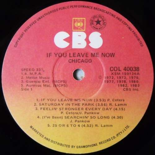 CHICAGO - IF YOU LEAVE ME NOW - LP - SOUTH AFRICA - EXC / EXC
