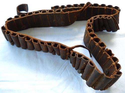 Vintage-1st WORLD WAR BANDOLIER-GERMAN EAST AFRICA-Genuine Leather-48 ROUNDS 1914-1918