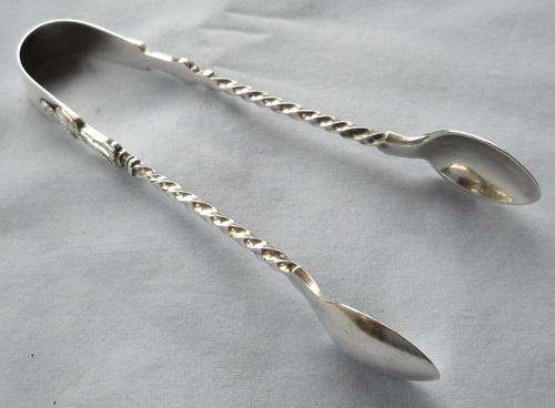 SHEFFIELD ENGLAND-SILVER-APOSTLE SUGAR TONGS-1903-EXCELLENT CONDITION-20 GRAMS