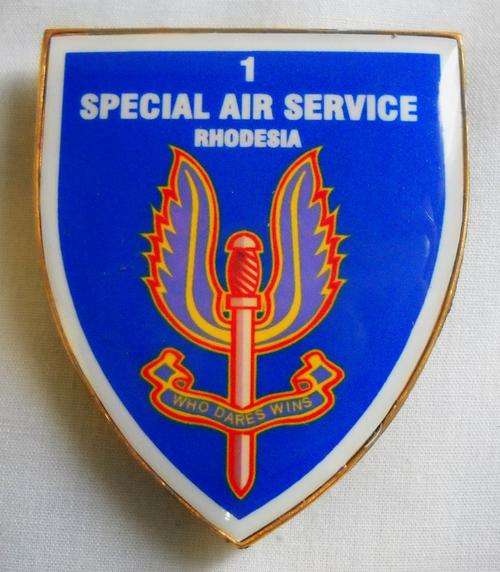 1 SAS-RHODESIA-METAL BADGE-NEAR MINT CONDITION