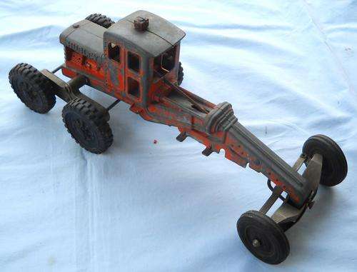 CONSTRUCTION GRADER-HUBLEY-USA-32 CM LONG-GOOD CONDITION-1940'S CAST METAL TOY