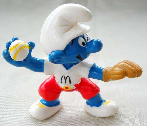 SMURF-MC DONALD'S BASEBALL PITCHER-PEYO-EXCELLENT CONDITION