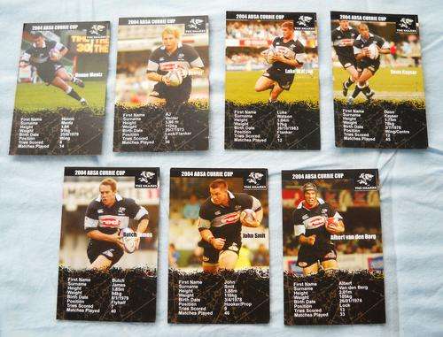 7 x 2004 RUGBY CURRIE CUP CARDS-SHARKS-INCL JOHN SMIT-EXCELLENT CONDITION