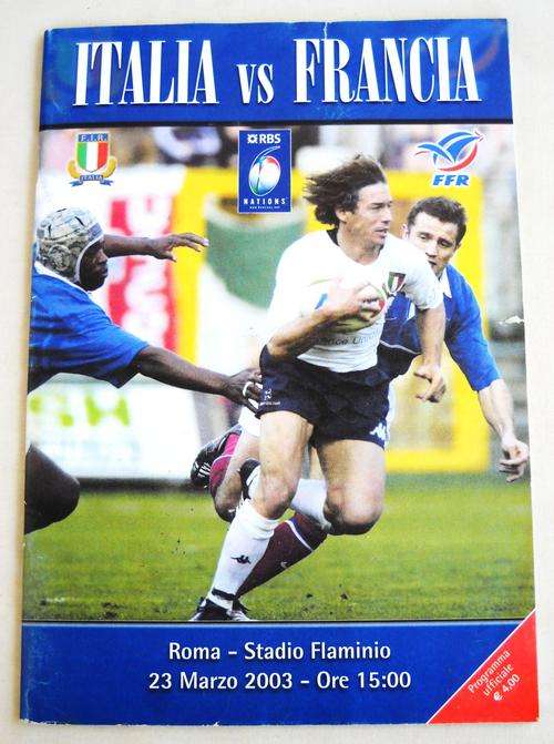2003 ITALY vs FRANCE-RUGBY PROGRAMME-EXCELLENT CONDITION