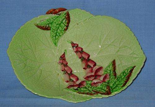 CARLTONWARE-LEAF BOWL-FOXGLOVES-21 CM LONG-CARLTON WARE-EXCELLENT CONDITION