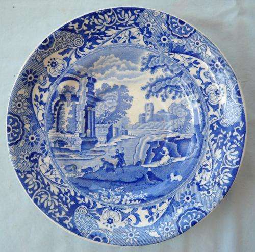 COPELAND SPODE- ITALIAN PATTERN-SAUCER-EARLY BLUE MARK-EXCELLENT CONDITION