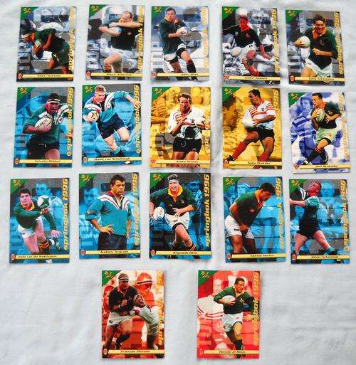 1996-SPRINGBOKS-17 x SPORTS DECK CARDS-RUGBY-SOUTH AFRICA-EXCELLENT CONDITION