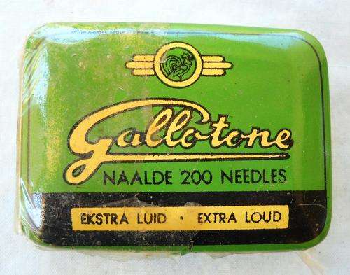 GALLOTONE-SOUTH AFRICA-GREEN NEEDLE TIN-EXCELLENT CONDITION