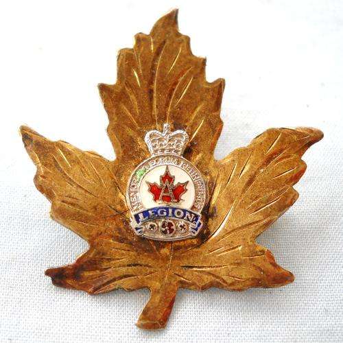 ROYAL CANADIAN LEGION MAPLE LEAF SWEETHEART BROOCH / PIN BADGE-STERLING SILVER-EXCELLENT CONDITION