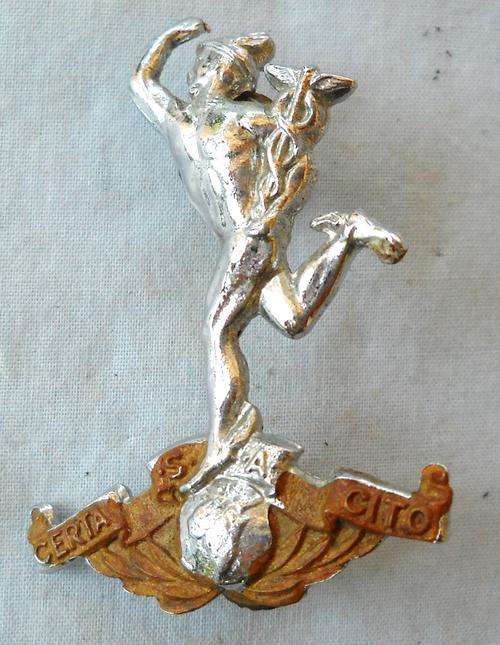 SA CORPS OF SIGNALS-BI-METAL-BERET / CAP BADGE-EXCELLENT CONDITION