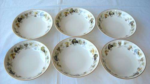 6 SOUP / CEREAL BOWLS- ROYAL DOULTON-LARCHMONT PATTERN-1964-EXCELLENT CONDITION