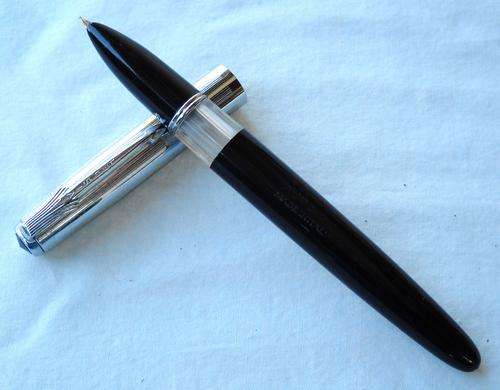 VIS AUTOVAC-FOUNTAIN PEN-BLACK-CHROME TRIM-LOVELY CONDITION