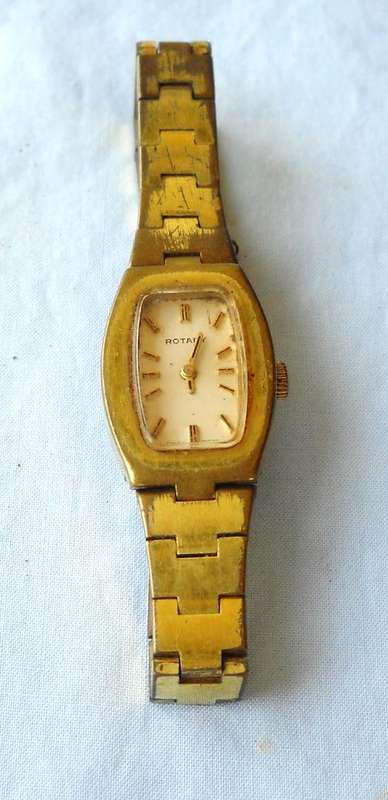ROTARY-SWISS MADE-GOLD PLATED LADIES WRIST WATCH-WORKING-GOOD CONDITION