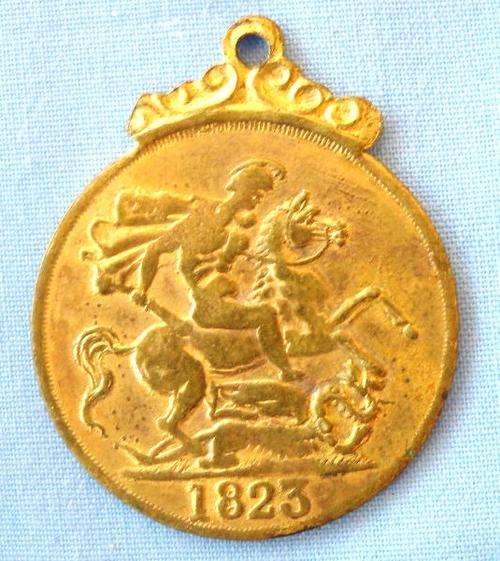 1823-GEORGE-ROYAL CORONATION COMMEMORATIVE MEDAL-EXCELLENT CONDITION