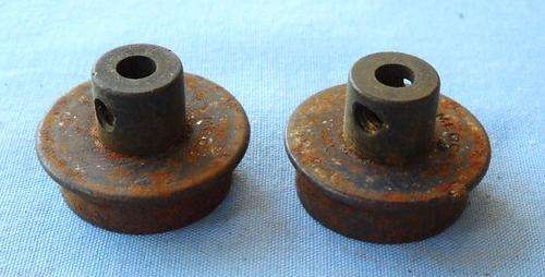 MECCANO-2 x FLANGED WHEELS-3/4 INCH DIAMETER-GOOD CONDITION