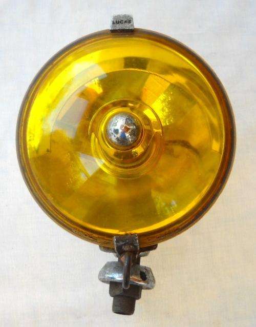 LUCAS-FT 576-YELLOW FOG LAMP-CHROMED-C1930-50s-CHEV / FORD-VERY GOOD CONDITION