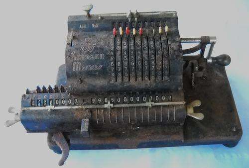 HAMANN MANUS-MECHANICAL ADDING MACHINE-GERMAN MADE-1930's-FAIR CONDITION