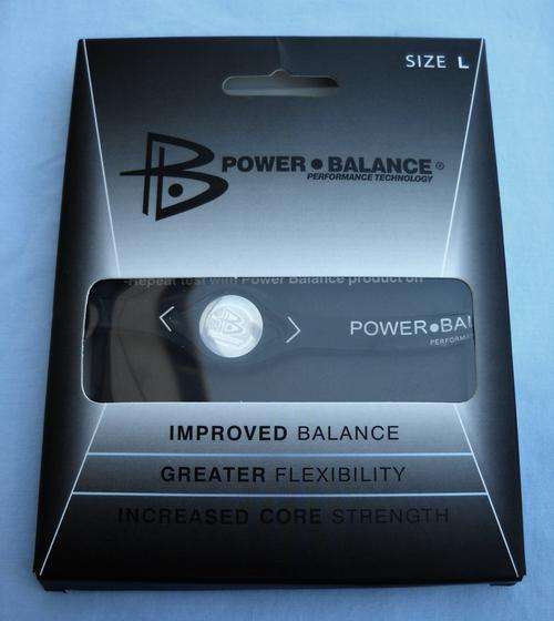 Power Balance SILICON Wrist Bracelet BLACK Large BRAND NEW IN BOX  FREE SHIPPING